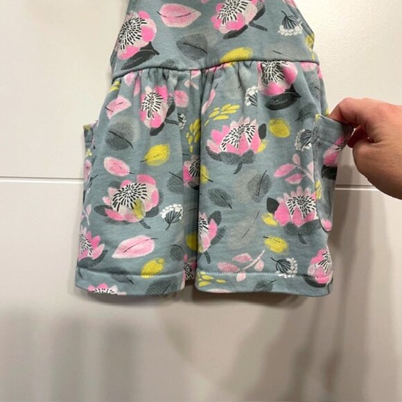 Oliver + Rain 100% Organic Cotton Overall Pinafore Dress Floral Size 9 Months - Picture 4 of 9
